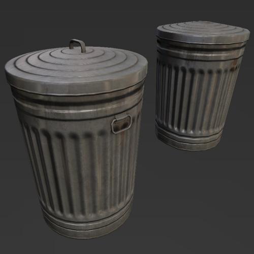 Trash Can (Low Poly + LoD) preview image